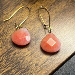 Coral opal drop earrings